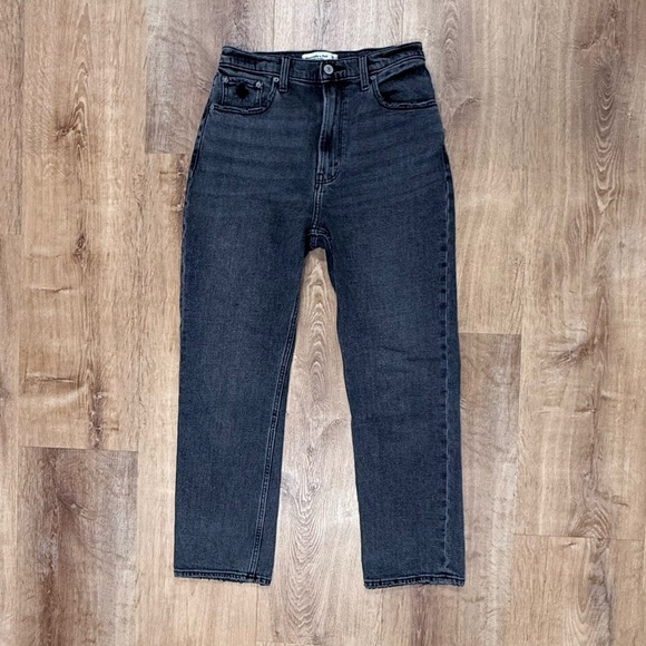 Abercrombie & Fitch Ankle Straight Ultra High Rise Gray Black Women’s 26 Regular - Picture 7 of 11